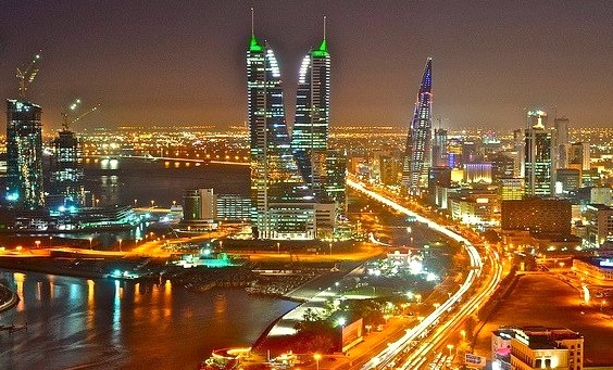by Talal Maraghi on Flickr.Manama City night view, Bahrain.