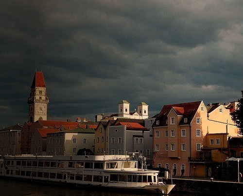 by flanno2610 on Flickr.Storm clouds gather above Bratislava, the capital of Slovakia.