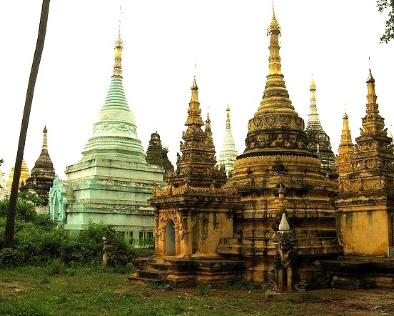 by bijapuri  on Flickr.Buddhist stupas in Mandalay, Myanmar.