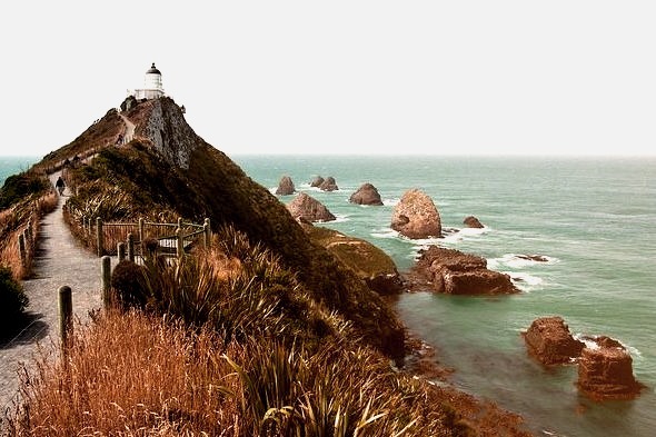 Nugget point lighthouse, Catlins, southern New Zealand