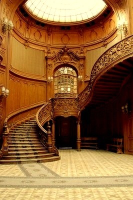 Wood Carved Stairway, Lviv, Ukraine