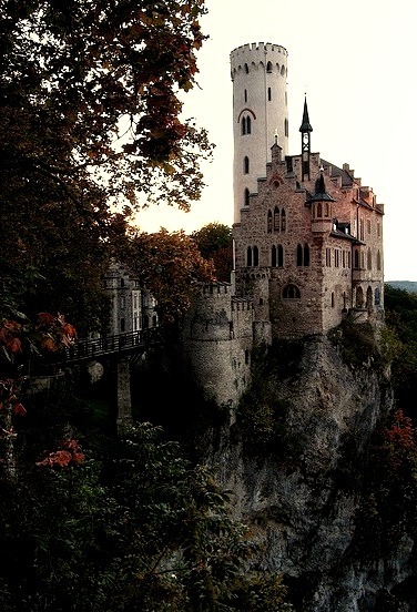 Lichtenstein Castle, situated on a cliff in the Swabian Jura, Germany